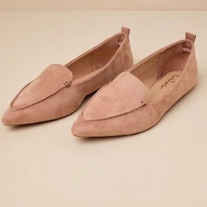 Emmy Camel Suede Pointed Loafers